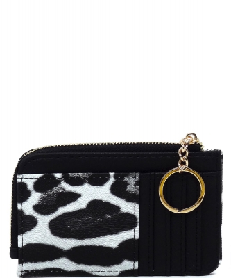 Fashion Card Holder Keychain Wallet AD003 SNOW LEOPARD/